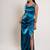 Teal blue satin dress