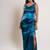 Teal blue satin dress