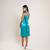 Aqua green satin dress
