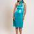Aqua green satin dress