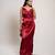 Red satin evening dress