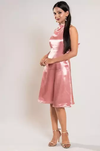 Rose gold satin dress