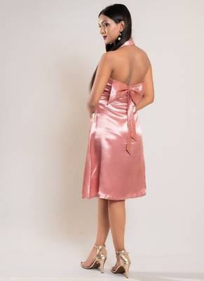 Rose gold satin dress 5