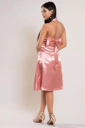 Rose gold satin dress