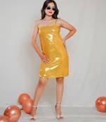 Yellow sequin dress