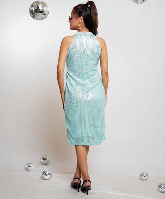 Frozy halter sequin dress 5