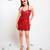 Red sequin backless dress