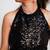 Black sequin backless dress