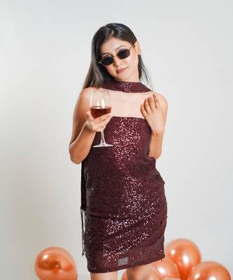 Burgundy sequin dress 2