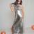 Metallic silver sequin dress