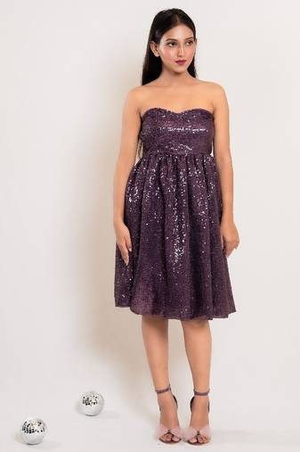 Mauve balloon sequin frock