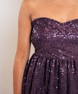 Mauve balloon sequin frock 5