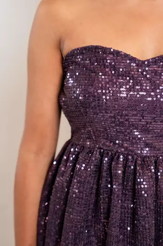 Mauve balloon sequin frock