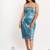 Blue - silver sequin slit dress