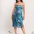 Blue - silver sequin slit dress