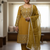 yellow crunchy silk salwar suit with embroidery work
