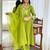 Women's Beautiful Embroidery Work Viscose Silk Fabric Flared Kurta Pant and Dupatta Set