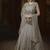 Soft net anarkali party wear salwar kameez in grey color with embroidery and crystal stone work