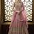 Soft premium net anarkali party wear salwar kameez in pink color with embroidery and crystal stone work