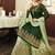 Georgette sharara in green color with embroidery and crystal stone work