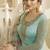 Satin georgette salwar kameez in sky blue color with embroidery and crystal stone work