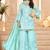 Enchanting Sky-Blue Mirror Work Chinon Traditional Palazzo Suit