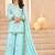 Enchanting Sky-Blue Mirror Work Chinon Traditional Palazzo Suit