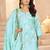 Enchanting Sky-Blue Mirror Work Chinon Traditional Palazzo Suit