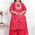  plus size women's red cotton gota work kurta with palazzo