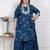  plus size women's cotton floral printed v-neck kurta with flared palazzo