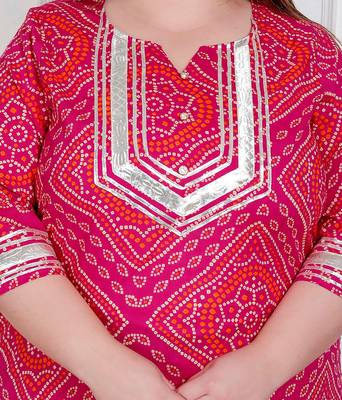  plus size women's embellished ethnic cotton kurta with palazzo 3