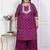  plus size women cotton magenta gota work kurta with flared palazzo
