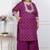  plus size women cotton magenta gota work kurta with flared palazzo