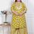  plus size women's lime yellow block printed kurta with palazzo