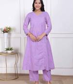  womens lavender angrakha kurta set