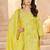 Fabulous Yellow Mirror Work Chinon Eid Special Palazzo Suit With Dupatta