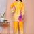  womens yellow digital printed kurta set