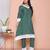  womens green rayon zigzag print kurta with palazzo set