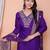  womens purple muslin stright kurta and palazzo with dupatta suit set