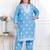 womens plus size blue embroidered kurta with palazzo