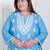  womens plus size blue embroidered kurta with palazzo