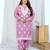  womens plus size pink embroidered kurta with palazzo