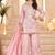 Elegant Pink Mirror Work Chinon Reception Wear Palazzo Suit