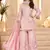 Elegant Pink Mirror Work Chinon Reception Wear Palazzo Suit
