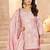 Elegant Pink Mirror Work Chinon Reception Wear Palazzo Suit