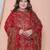  women floral print cotton maroon stitched kurta palazzo with dupatta set