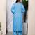 womens blue embroidered kurta with palazzo