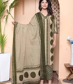  womens polka dot printed v-neck kurta with palazzo and dupatta set