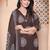  womens animal print cotton brown stitched kurta palazzo with dupatta set