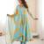 Sky Color Soft Organza Silk Digital Printed Party Wear Gown